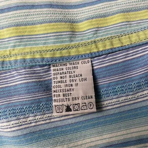 Vintage‎ Tommy Bahama Striped Long Sleeve Button Down Silk Shirt Men’s XL - Picture 7 of 13